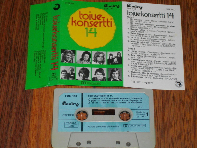 C-Kasetti Toivekonsertti 14 - 1973 pop iskelmä EX