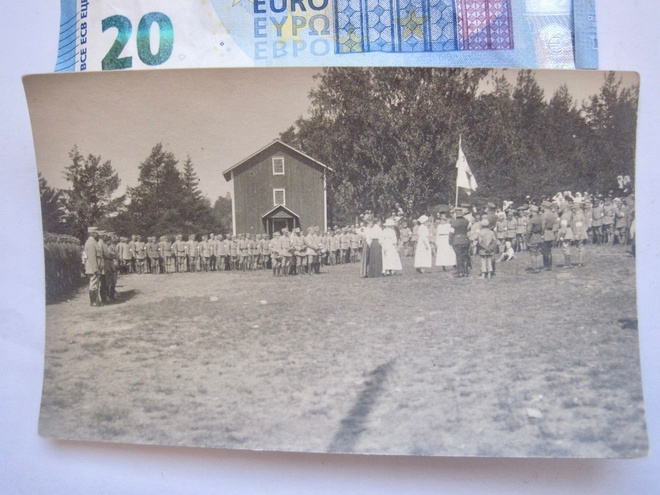 Valokuva Suojeluskunta Paraati 1919 Ahvola Jääski Antrea ?