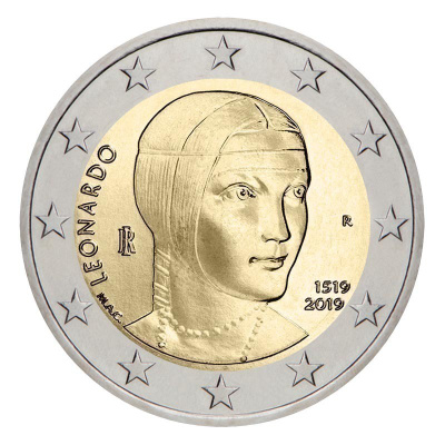 ** ITALIA 2€ 2019 Leonardo Da Vinci pillerissä **