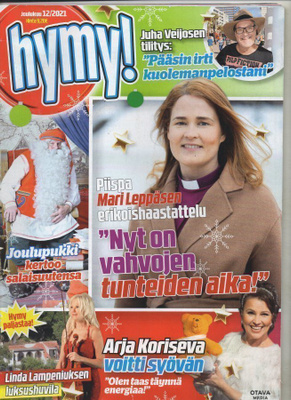 Hymy n:o 12 2021 Oona Komi upeissa kuvissa. Julkkiksia. Mari
