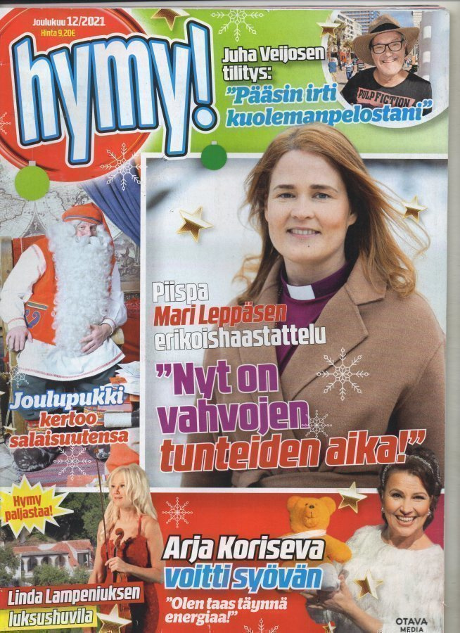 Hymy n:o 12 2021 Oona Komi upeissa kuvissa. Julkkiksia. Mari
