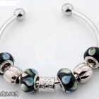 650 .. Tiibet Hopea Lampwork Fashion Bohemia .. Rannekoru - pikkukuva 2