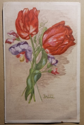 Britt: Tulppaanikimppu onnitteluina, p. 1943