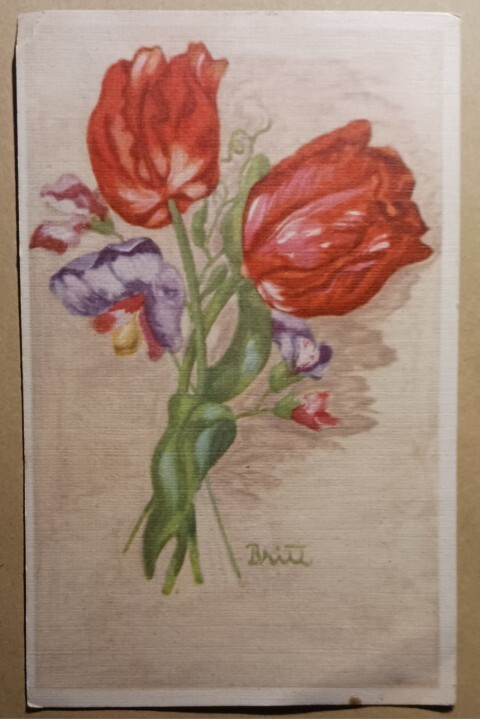 Britt: Tulppaanikimppu onnitteluina, p. 1943