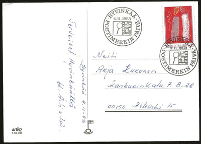 Erikoisleima Hyvinkää (1983) Postimerkin päivä