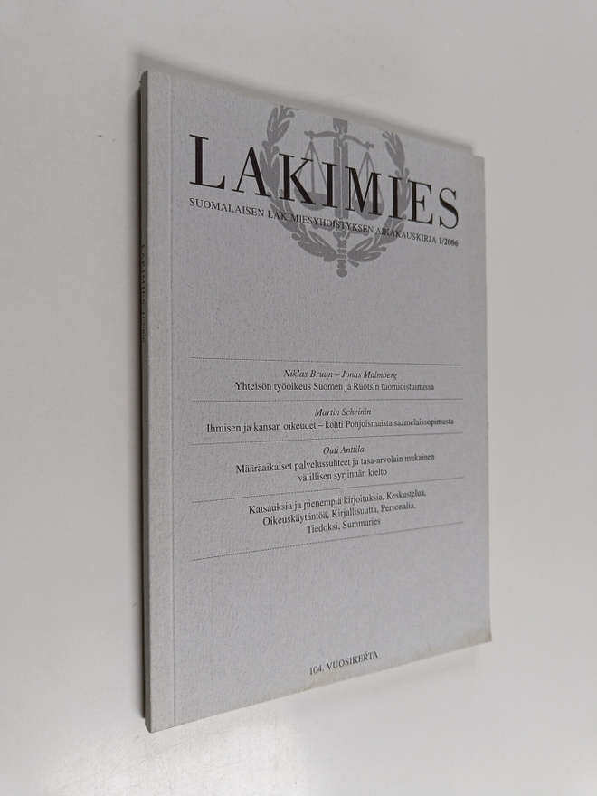 Lakimies 1/2006 : Suomalaisen lakimiesyhdistyksen aikakau...