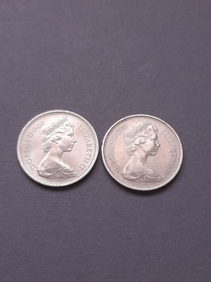 new pence 5,1968,1970