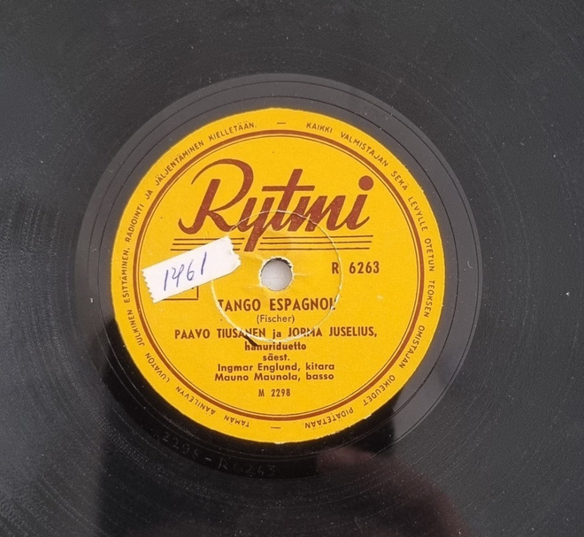 Savikiekko 1955 Paavo Tiusanen / Jorma Juselius Rytmi R 6263