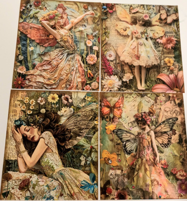 Kuviokartonki KEIJUT / 4 kpl -setti / 13 x 15 cm