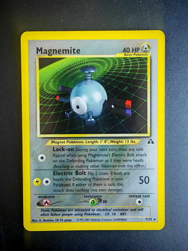 Pokemon kortti Magnemite Neo Discovery holo