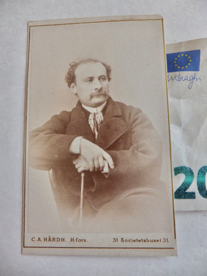 CDV Valokuva Näyttelijä Frithiof Raa 1871 Hårdh Helsinki