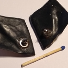 Vintaget näyttävät kullansäv. korvikset, nahkaa! - pikkukuva 4