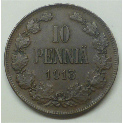 1913 10 penniä kl7