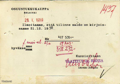 FIRMAKORTTI KOKKOLA VAATETUS OY HANSA