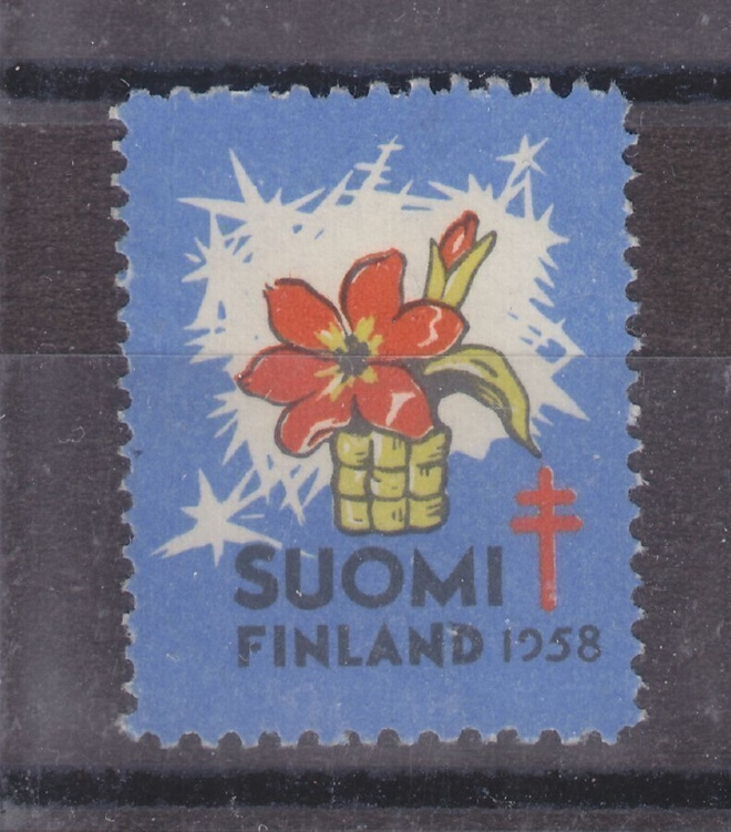1958 TUB joulumerkki postituoreena.
