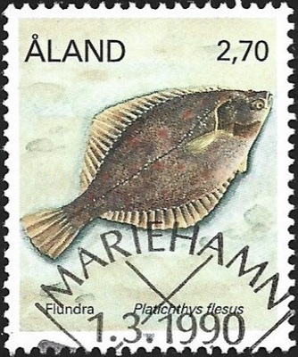 Åland 1990 Kaloja 2,70 mk EP  Lape 040 alareuna LOISTO