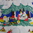 Talvimuumi (joulu) retro Finlayson pussilakana + tyynynliina - pikkukuva 2