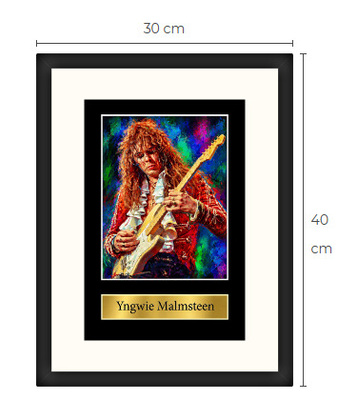 Uusi Yngwi Malmsteen art print kehystetty 30 cm x 40 cm