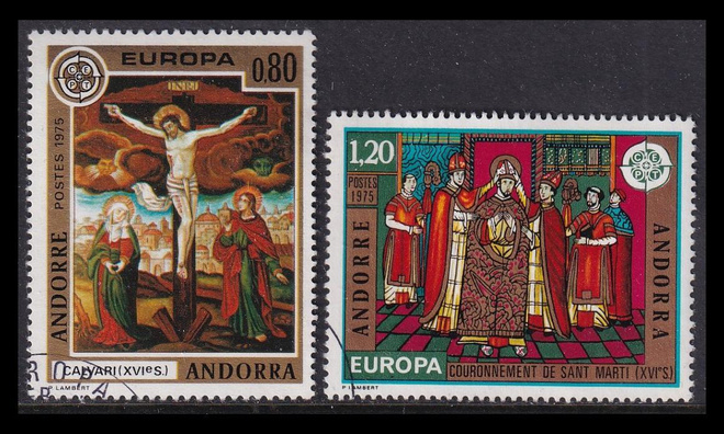 Andorra Fr 264-5 o Europa maalauksia (1975)