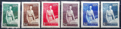 SUOMI 115. " MANNERHEIM " 6 KPL * KOKO SARJA V. 1941...