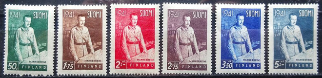 SUOMI 115. " MANNERHEIM " 6 KPL * KOKO SARJA V. 1941...