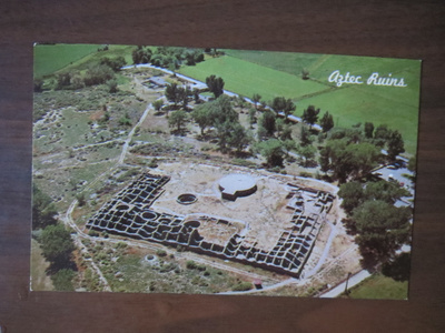 Aztec Ruins, New Mexico 1970-luku ilmakuvakortti