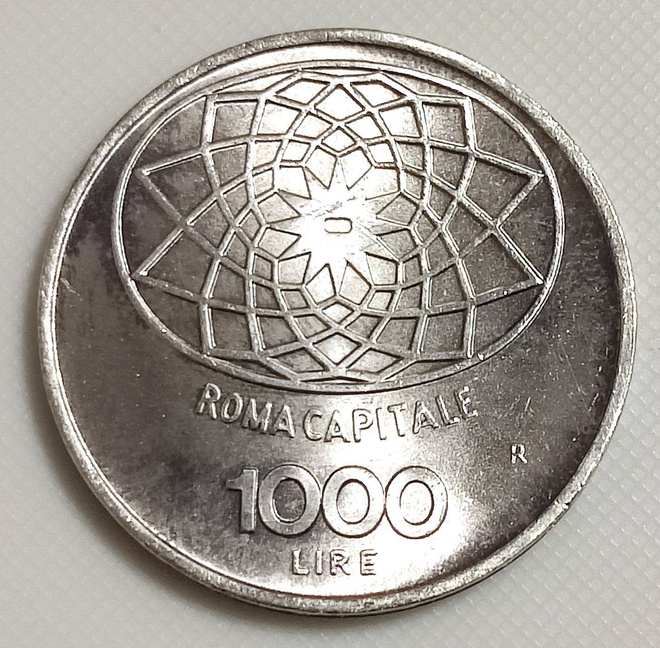 Italia 1000 Lire 1970, hopeakolikko