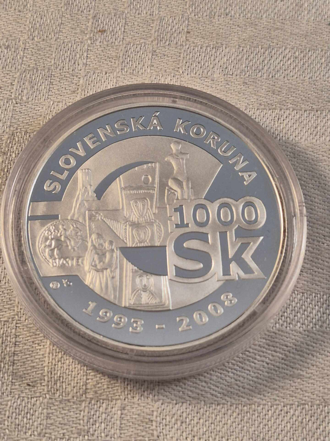1000 Korunaa Slovenia, 2 unssia 0,999 hopeaa