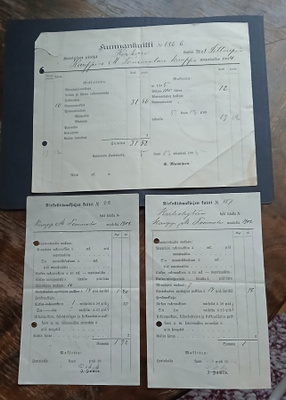 Hartola , kunnankuitti v. 1904 ja 2 kirkollismaksua 1902