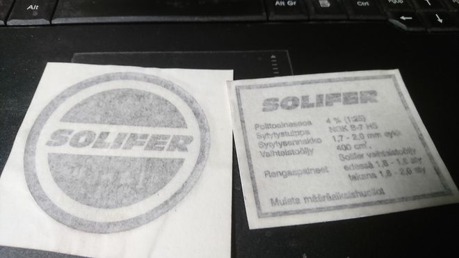 Solifer SM ja Aut  2 kromi tarraa LOPPUUNMYYNTI