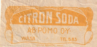 JUOMA ETIKETTI -  A.B POMO O.Y WASA CITRON SODA (K15-S84)