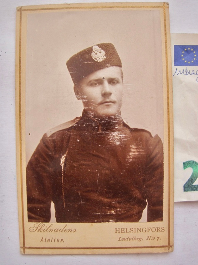 VANHA CDV Visiitti Valokuva Suomen Kaartilainen 1890-l