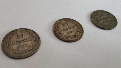 50-penniä 1890 (3kpl)