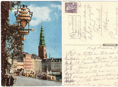 Vanha kortti, Tanska, Kööpenhamina, vuodelta 1951