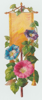 *  kukat ja viiri, 13 x 5 cm *