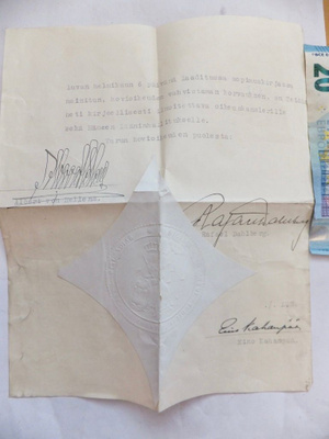 VANHA Määräys Hovioikeus Turku KOMEA Sinetti 1943