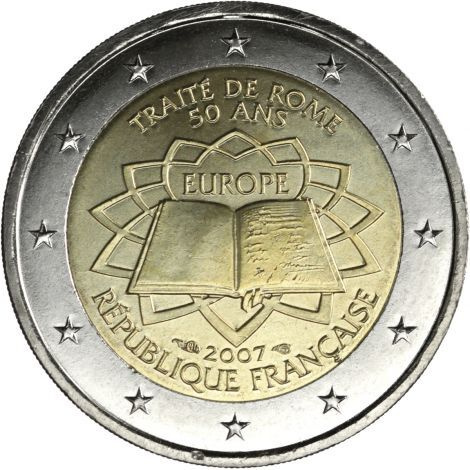Ranska 2007 2 € Rooman sopimus UNC