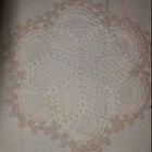 Virkattu liina valkoinen beige halkaisija 25cm - pikkukuva 1