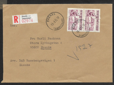 Postil. - Yl.m. 0,65 R (LAPE 2x621) Ekenäs 15.3.1972