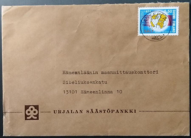 SALT - postimerkki kirjeellä 1972 - Laukeela