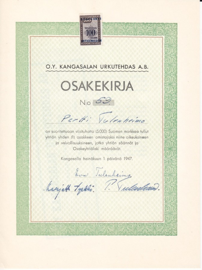 OKK 1947 Kangasalan Urkutehdas Oy, Kangasala