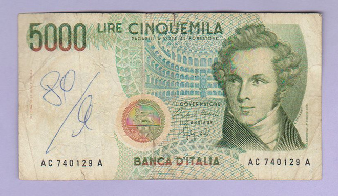 Italia 5000 Lire v.1985 P-111