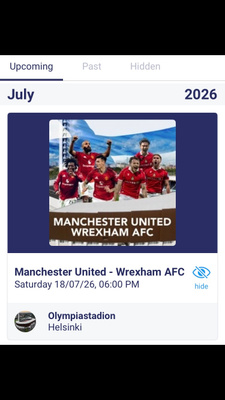 2 lippua Manchester United - Wrexham AFC otteluun 18.7. HKI