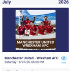 2 lippua Manchester United - Wrexham AFC otteluun 18.7. HKI - pikkukuva 1