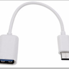 USB C uros - USB A naaras -kaapeli / OTG-sovitin / valkoinen - pikkukuva 1