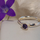Spinning jewelry 925 hopea sormus violetti kivi. koko 17,5 - pikkukuva 5