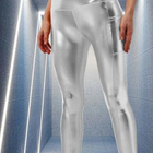 Metallic silver leggings trikoot koko L - pikkukuva 1