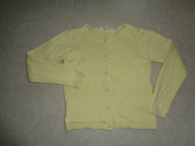 H&M keltainen neuletakki 122/128