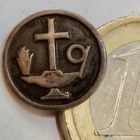 VANHA Merkki Nappi Hopeaa Mikä lie? - pikkukuva 1