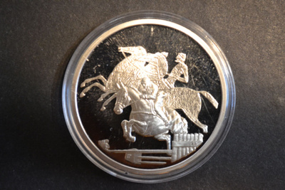 Kreikka 10€ Unssi puhdasta hopeaa "ratsastus" 2004
